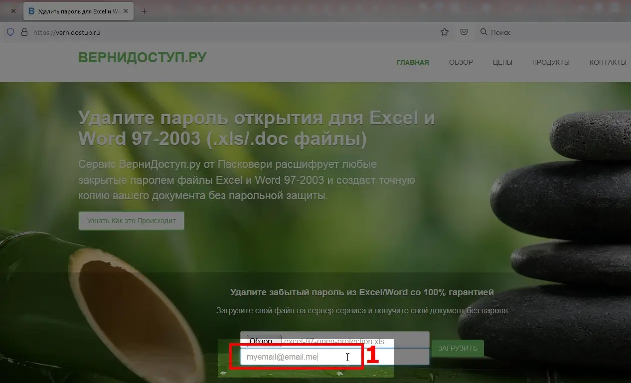 ВерниДоступ.ру. Второй этап: оставьте email для связи