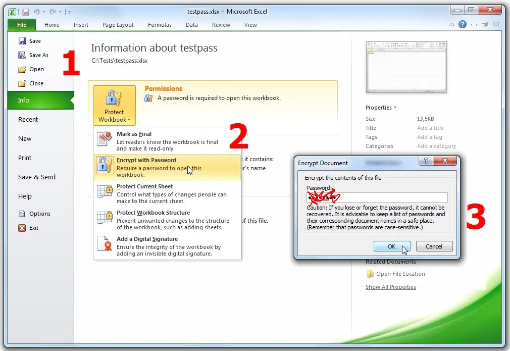 Удаление пароля на открытие в Microsoft Excel 2010 в три клика